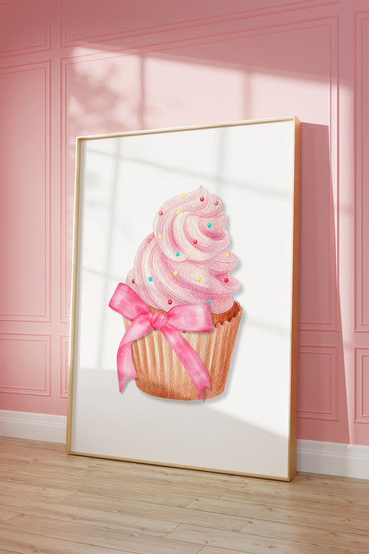 Cupcake 2 Wall Art | Feminine Poster Printed on Premium Paper