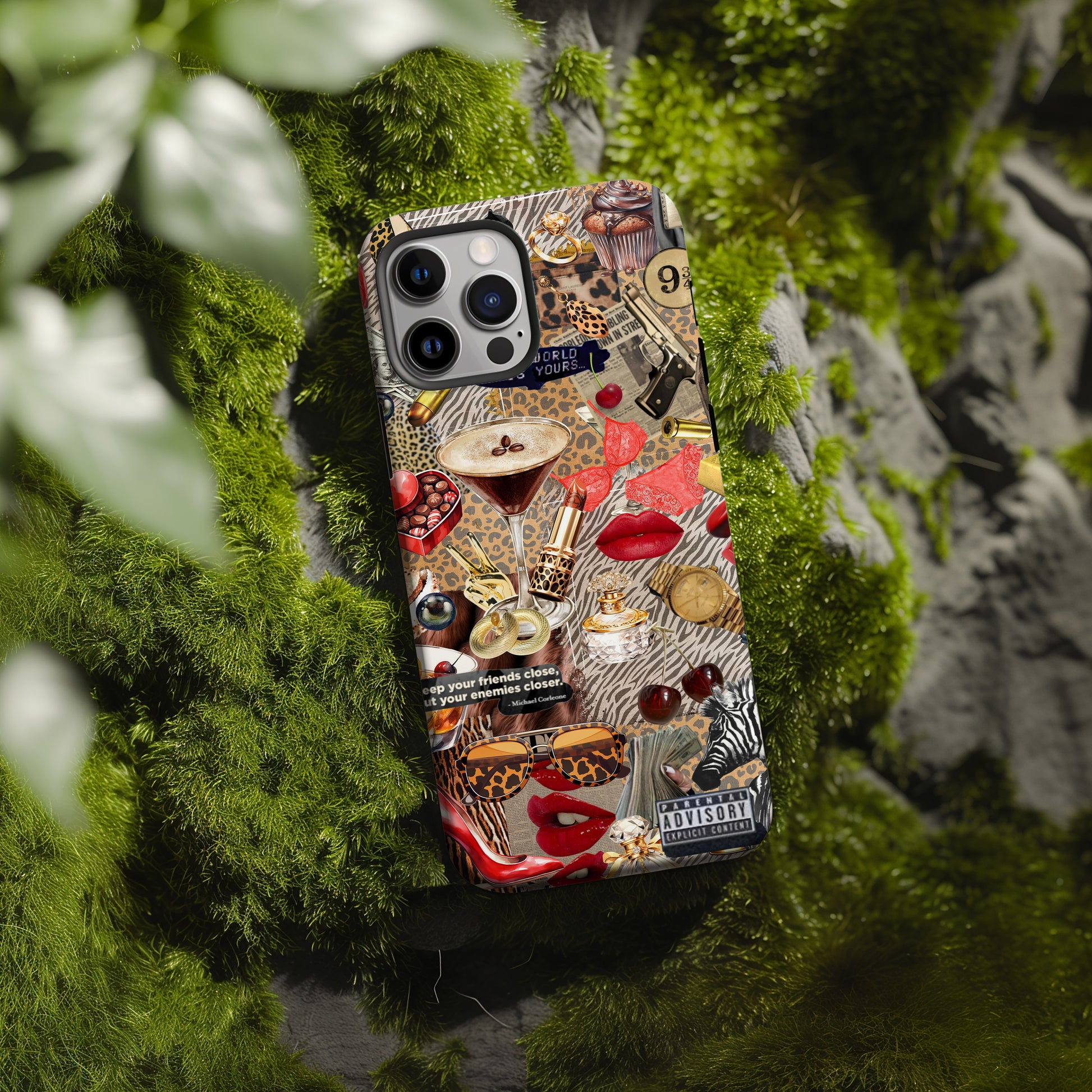 moss rock Mob Wife Aesthetic Scrapbook Collage Phone Case by Artscape Market