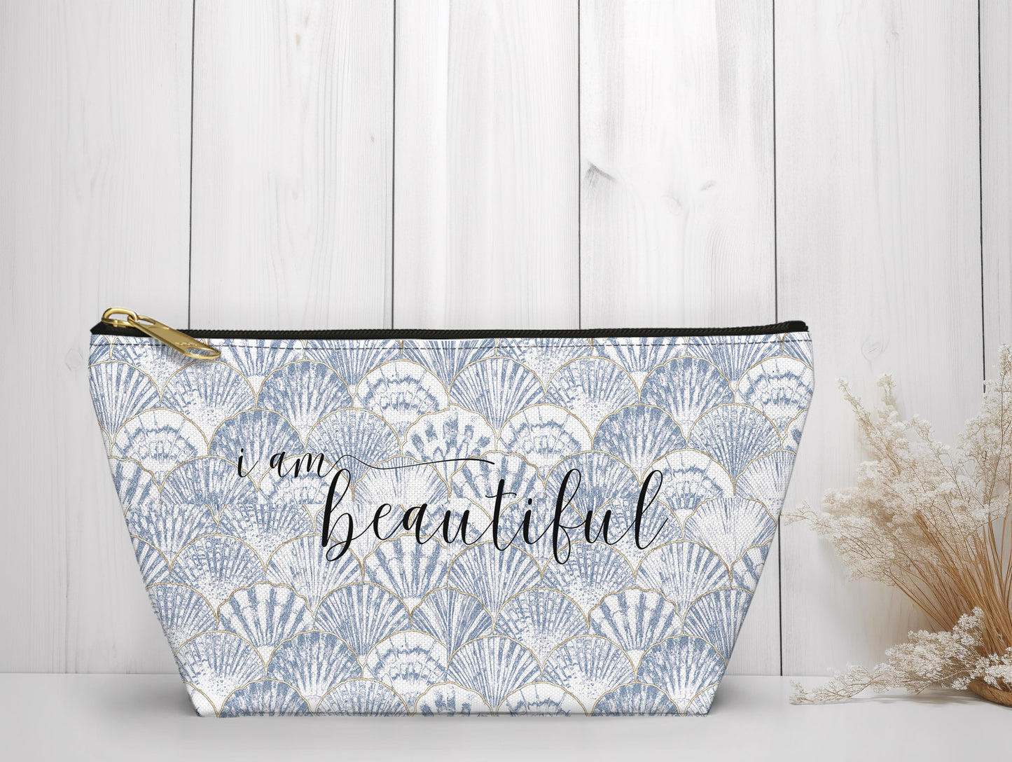 Sea Shells I am Beautiful Accessory Pouch w T-bottom