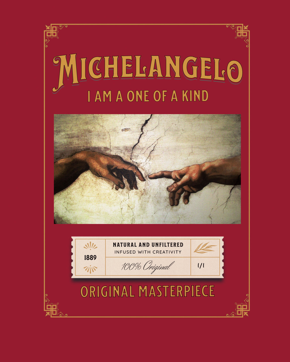 Michelangelo Renaissance Vintage T-Shirt | The Creation of Adam